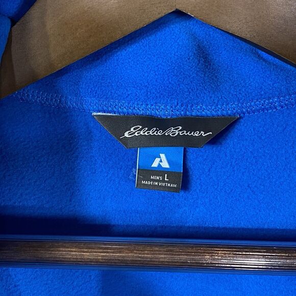 Eddie Bauer First Ascent Sweater Mens Large Blue Pullover 1/4 Zip Fleece Jacket - Picture 8 of 12